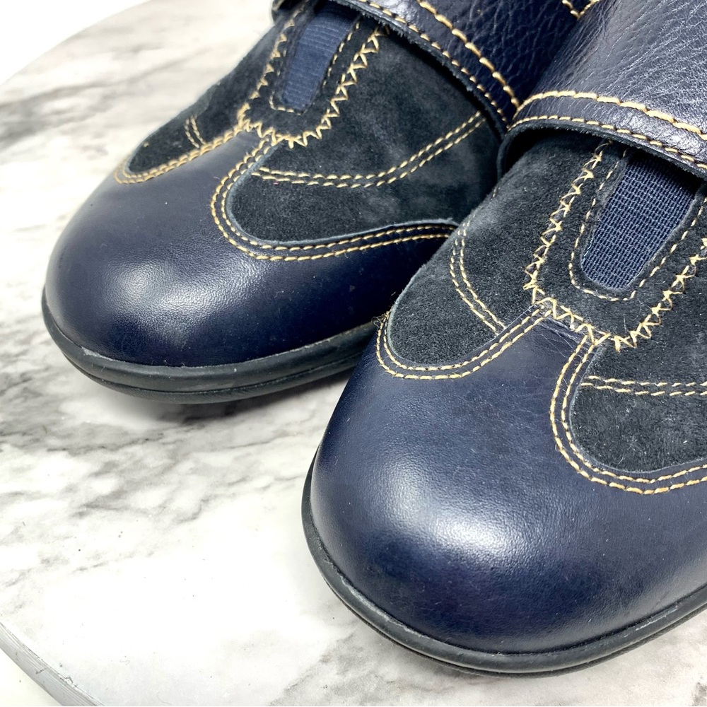 Softspots Navy Suede/Leather Comfort Sneakers 8.5 Wide Casual Sporty - Picture 10 of 12